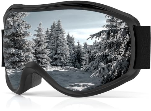 Occffy Skibrille Herren Damen Snowboard brille für Brillenträger OTG Anti-Nebel Winter Schneebrille UV-Schutz Kompatibler Helm Ski Goggles für Skifahren Snowboard