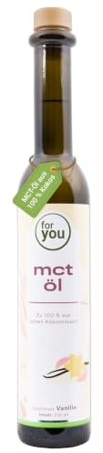 MCT-Öl (Vanille) aus 100% Kokos 250 ml - 70% Caprylsäure und 30% Caprinsäure - Extrakt aus Kokosnussöl - Ideal für ketogene Diät & Bulletproof Coffee - Energielieferant für Körper & Gehirn (1)