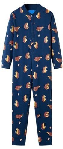 vidaXL Kinder Schlafanzug Einteiler Pyjama Nachtwäsche Hausanzug Jumpsuit Jeansblau 92