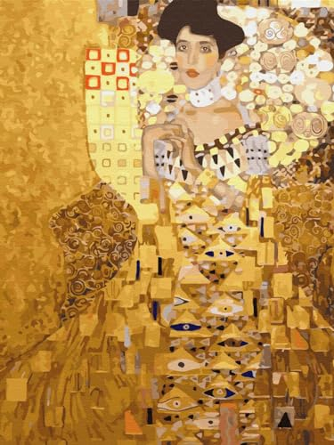Artnapi Diamond Painting Set 5D DIY | Diamant Painting Bilder | Bildnis von Adele Bloch-Bauer und Gustav Klimt 30x40 | Diamanten Gemälde Malen nach Zahlen | Diamant Mosaik für Haus Decor