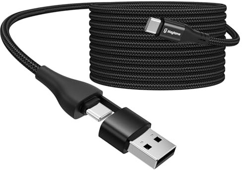 Magtame Cavo USB C, cavo magnetico da 1,5 m, cavo USB A/C a USB C, cavo a spirale USB C, in nylon intrecciato di tipo C, compatibile con telefono 15, Samsung Galaxy e altri dispositivi USB C