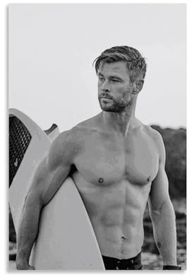 TSNKNP Chris Hemsworth Poster Dekorative Malerei Leinwand Wandkunst Wohnzimmer Poster Schlafzimmer Malerei,Wandkunst Bilddruck Moderne Familienzimmer Dekor 12x18inch(30x45cm)