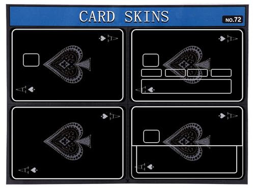 XIHIRCD 4stk Debitkarten-Skin-Cover-Aufkleber, Schwarz Kreditkartenaufkleber Pik A Bankkarten-Skin Schutz Kartencover-Aufkleber Schmal Bankkartenaufkleber für Transport Schlüssel Debit Kreditkarte