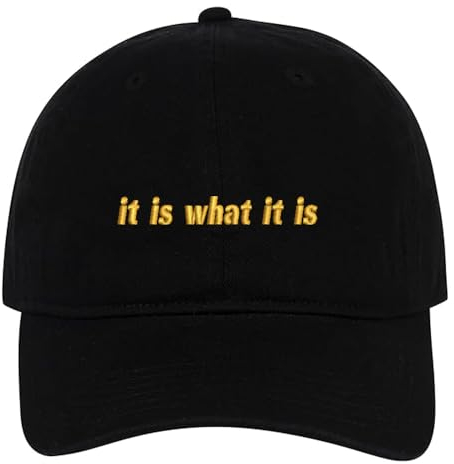 MIMAYIN it is What it is Baseball Cap Stickerei Basecap Baumwolle Verstellbare Reine Farbe Baseballmütze Sport Visier Hut für Herren Damen