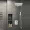 Duschsystem Unterputz, Duschsystem Unterputz mit 25x25cm Regendusche, Duscharmatur Unterputz Komplettset mit Silber, Duschamaturenset mit Regenduschkopf und Handbrause