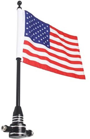 Amerikanisch USA-Flagge Mit Halter Halterung Motorrad Einstellbare Fahnenstange Halterung Motorrad-Flagge Amerikanische Flagge Dekorativer Fahnenmast Aus Aluminium Motorräder Schwarze Basis