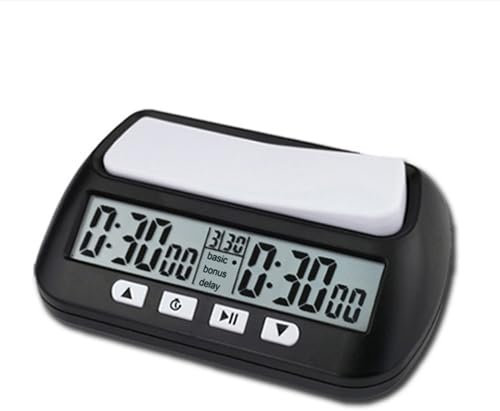 3-in-1-Schachuhr, Verbesserte Digitale Zeitschaltuhr, Digitaler Schach- und Spieltimer, Tragbare Mehrzweckuhr mit Bonus- und Verzögerungs-Countdown für Schach und Brettspiele für