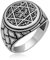 925 Sterling Silber Herren Ring Süleyman Mührü Herrenring 925 Silber Ring Siegel Salomons Hz.Süleyman Mührü Gümüş Davud Yıldızı Babalargünü Siegel Geschenkidee Geburtstag Geschenke (70 (22,3 mm Ø))
