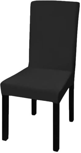 ShGaxin 6 STK. Schwarz Stuhlhussen, Stuhlbezug, Hussen Für Stühle, Sitzbezug Stuhl, Fernsehsessel Bezug, Chair Cover, Gerade Dehnbar