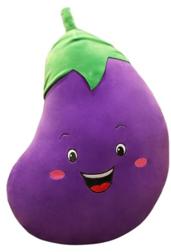 Plüschtier Aubergine Kuscheltier Gemüse Plüschpuppen, Cartoon Pflanze Lächeln Nette Kissen Puppen Gefüllte Stofftiere, zum Spielen und Kuscheln für Mädchen Jungen (30 cm,Auberginen)