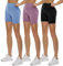 TNNZEET 3er Pack Radlerhose Damen High Waist Sommer Shorts Blickdicht Kurze Sporthose Leggings Hotpants Unter Kleider für Sport Yoga(Hellblau/Schwarz/Helllila, XXL)