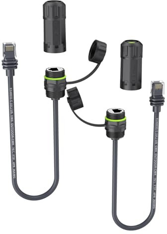 CAMWAY 2Pack Ethernet Adapter for Starlink Mini/Starlink Gen 3 - IP68 Waterproof Starlink SPX to RJ45 Connector,1200Mbps Shielded Cable for Starlink Dish/V3 Router,Plug-and-Play