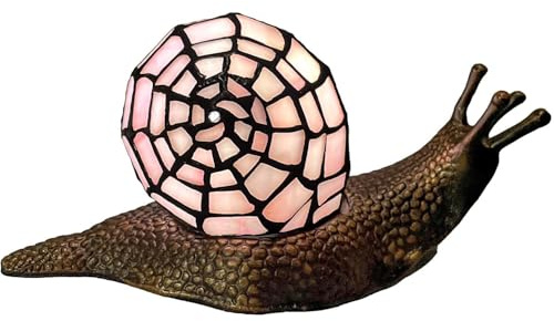 Bieye L30962 Tiffany Tischlampe Schnecke Buntglas Rosa 25x13x13cm | Land Schnecke Design, Tiffany Stil, Akzent Tischlampe, Für Home Decor