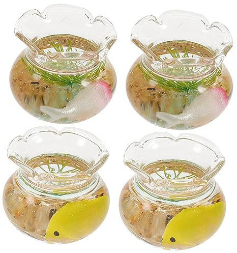 KOMBIUDA 4stücke Miniatur Goldfischschalen Pack Maßstab Aquarien Für Dekoration Accessoires Für Miniatur Landschaft Und Fotografie