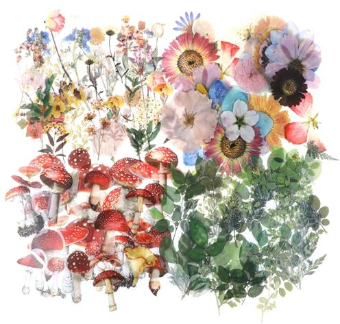 160 Stück Transparente Dekorative Aufkleber Mit Vintage-Sticker Pflanzen Pet journal Bullet Stickers Blumen Sticker Künstlerische Washi-Aufkleber Für Scrapbooking, Journaling Kartengestaltung