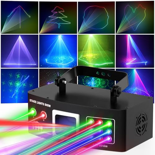 Vicalo Discolicht Partylicht, Partylicht für Familientreffen mit DMX 512, 2D RGB DJ Disco Licht mit Musiksteuerung und Fernbedienung, Perfekte Geschenke für Weihnachten, Geburtstag, Party, Bar, KTV