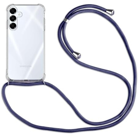 Handykette Hülle kompatibel mit Samsung Galaxy A16 | Smartphone Hülle Case mit Band | Handyhülle Handyband zum Umhängen | Blau