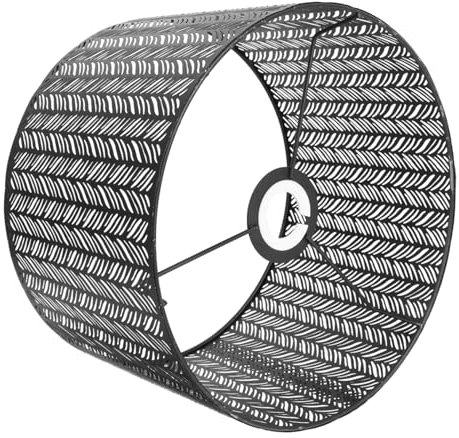 IWOWHERO Hängender Lampenschirm Kunstvoll Geschnitzt Schwarzer Fichtenblatt Design Langlebiger Und Stilvoller Leuchtenschirm Für Moderne Wohnräume Ideal Für Wohnzimmer
