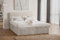 Kaiser Möbel - Boxspringbett 200x200 cm - Bett mit Bettkasten, Matratze H2 Mittelweich und Topper - Hohe Kopfstütze, 2 Matratzen und 2 Bettkästen - Polsterbett Trento, Plüsch Cord Velo Ecru