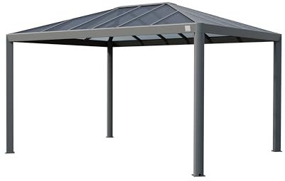 PRIMEYARD Gartenpavillon 3x4 m mit Polycarbonatdach - Hardtop Pavillon ohne Seitenteile