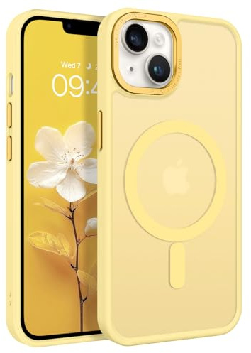 GaoBao für iPhone 14 Hülle, Handyhülle iPhone 14 [Kompatibel mit MagSafe] Durchscheinende Matte Magnetische Stoßfeste Anti-Fingerabdruck Schutzhülle Handyhülle für 6.1 Case, Gelb