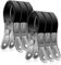Vicloon Pinzas para Edredón de Acero Inoxidable,6 PCS Ropa Grandes Clips Toalla Metal,Pinzas Grandes Resistentes al Viento para Edredones, Toallas, Ropa Pesada (Negro)