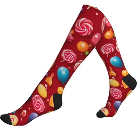 OAZCVBNN Lollipop Print Stylish Running Socks Athletic Unisex For Athletes Travel Hiking And Long Flights