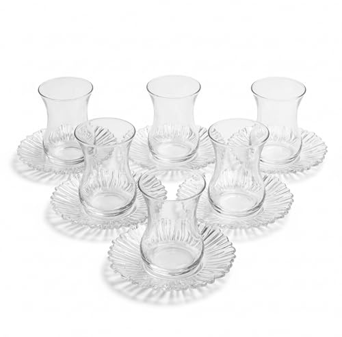 Der-Porzellan-Laden by Pasabahce Aurora Teegläser 160 ml, 12er Set, Tee Gläser aus Kristallglas, spülmaschinengeeignet