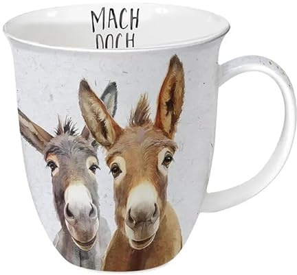 Kaffeebecher Eselkumpel, Kaffeetasse Tassen Teetassen Kaffeepott Henkelbecher, Esel, Tiere, Freunde