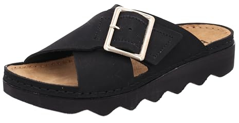 Rohde Damen Pantolette aus Nubukleder mit Plateausohle Alassio 6220