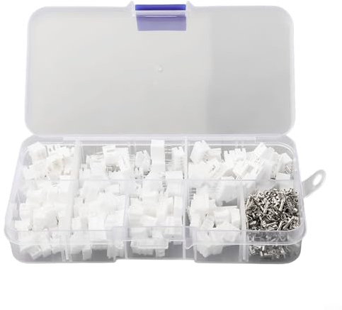 MKTOLHUS 450pcs 2.0mm Wire and Cable Connector Kit for PH with 2/3/4 Pin Housing and Tinned Copper Terminals, Nylon Shell, Compatible with Breadboard PCB and AWG