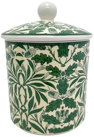Carousel Home William Morris Acorn Ceramic Jar, 500ml Airtight Kitchen Food Storage Container - 14.5cm