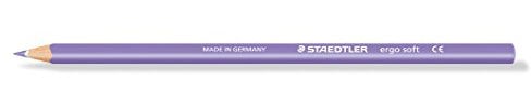 STAEDTLER 157-6 ergo soft Farbstift, ergonomische Dreikantform, rutschfeste Soft-Oberfläche, 12 Stück im Kartonetui, violett