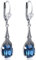 Jugendstil Ohrringe Markenkristalle Blau Silber Montana Ovalschliff NOBEL SCHMUCK