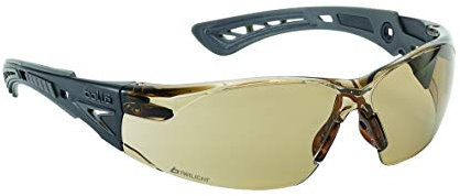 Bolle-40225 Safety Rush+ Safety Glasses, Black & Grey Frame, Twilight Lenses