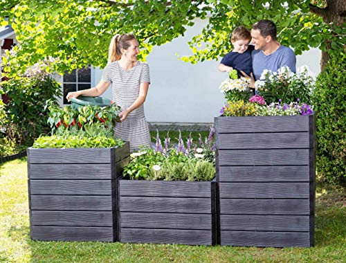 Yerd Ergo Hochbeet-System, 5 Jahre Garantie, Made in Germany (9 x Höhe 25cm 80x80cm)
