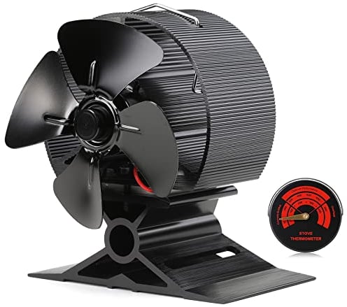 CRSURE Log Burner Small 4 Blades Fan Silent Operation Stove Fan Log Burners Wood Burner Heat Powered Fans for Wood Burning Stove Fireplace Increased Efficient Heat Distribution.