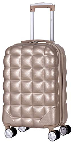 Flight Knight 55x35x20cm Bubble Koffer Air Berlin Ryanair easyJet Hartschalen-Koffer Trolley Rollkoffer Reisekoffer mit Schloss und 8 Rollen