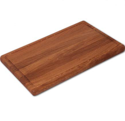 HOFMEISTER® Schneidebrett aus Eichen-Holz, rechteckig, 50 cm, großes Tranchierbrett mit Saftrille, robuste Schneide-Unterlage aus Europa, einfaches Schneiden auf einem Profi-Hackbrett