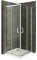 Mampara de Ducha Diana 90x90x190cm, REVERSIBLE, Puertas Correderas, Ajuste 87.5-89.5x87.5-89.5cm, Perfiles Cromados, Cristal Templado Transparente 6mm