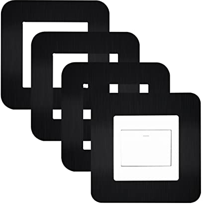 JJWNMLL 4 placas de cubierta para interruptor de luz, envolvente de interruptor de luz, cubierta de interruptor de luz individual, cubierta adhesiva para interruptor, decoración de pared para