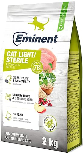 EMINENT Cat Light/Sterile | High Premium Katzenfutter Glutenfreie |Trockenfutter für übergewichtige und kastrierte Katzen 2kg