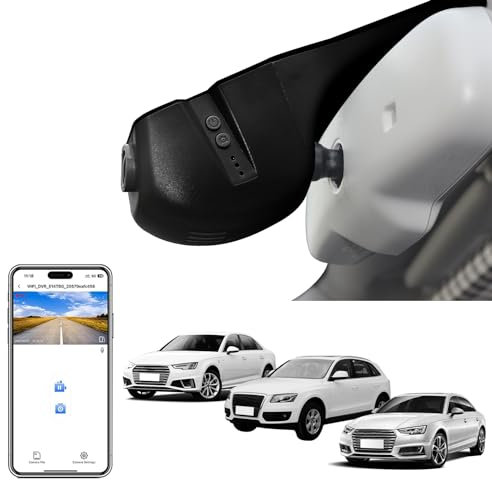 Mangoal 4K Dash Cam Custom Fit für Audi (Modell B Schwarz) A4 A6 Allroad A3 A5 A6 Q5 A8 S8 A7 S5 Q3 S3 S7, integrierter OEM-Look, UHD 2160P Video, WLAN und kostenlose App, 64GB