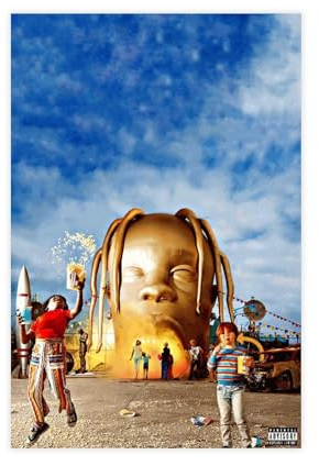Travis ASTROWORLD Album Cover Scott Musik Poster Leinwand Poster Schlafzimmer Dekor Sport Landschaft Büro Zimmer Dekor Geschenk Unrahmen-Stil 50 x 75 cm
