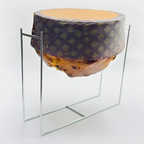 Chrome Steel Panettone Irons - Support for Pins, Doves and Other Leavers up to 1 kg, Easy to Use - 28 x 8 x 23 cm, Use with Panettone Fork