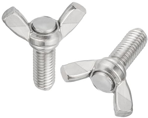 sourcing map Lot de 20 vis papillon M8 - 1,25 x 20 mm - En acier inoxydable 304