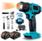 Cordless Battery Hot Air Gun Heat Shrink Gun - 9 Levels Adjusted Heat Gun with LCD Digital Display(50-500°C), 3 Nozzle for Crafts, Shrinking PVC, Wrapping and Paint Stripping