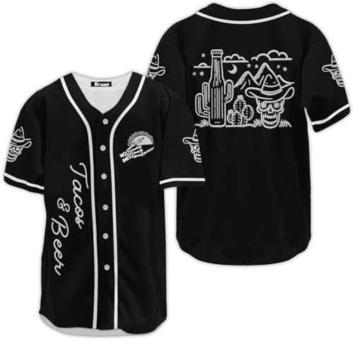 Captain Fan Baseball Trikot, Captain Baseball Jersey Shirt für Damen Herren, Captain Lover Baseball Shirt, Schwarzer Taco, 3XL