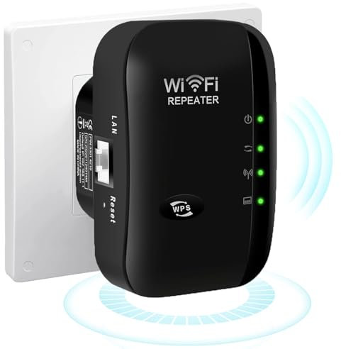 2025 Newest Black WiFi Extender, Gaming WiFi Booster for Home, WiFi Repeater Range Extender, Covers up to 3600 Sq. Ft and 45 Devices With Ethernet Port, Quick Setup