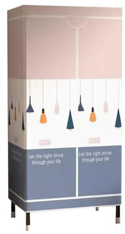 KLJUddGY Armario Armario portátil con Marco de Acero y Malla de Hierro, Armario para Ropa para Dormitorio, Armario portátil Colgante, Armario fácil de Montar ordenado